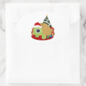 Kerstmis - Turtle Ovale Sticker (Tas)