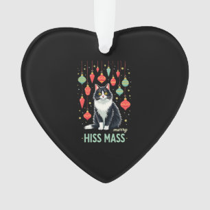 Kerstmis Tuxedo Kat met Kerstversiering Vrolijk Ornament