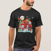 Kerstmis twee Santa Samoyeds op pick-up vrachtwage T-shirt (Voorkant)