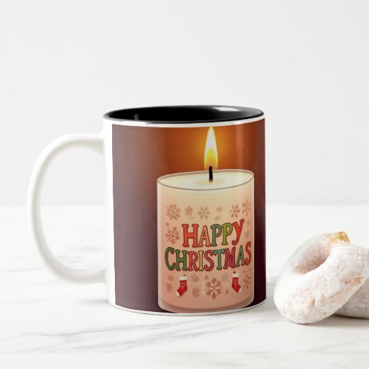 Kerstmis Tweekleurige Koffiemok (Met donut)