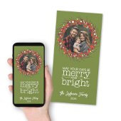 Kerstmis - twijgen en bessen feestdagenkaart