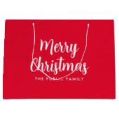 Kerstmis typografie script naam sjabloon groot cadeauzakje (Voorkant)