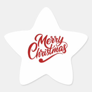Kerstmis typografie ster sticker