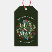 KERSTMIS Typografie Thuisgemaakt met Liefde Cadeaulabel (Voorkant)