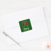 Kerstmis typografie vierkante sticker (Envelop)