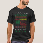 Kerstmis Ugly Sweater Merry Driftmas Car Design L T-shirt (Voorkant)