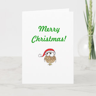 Kerstmis-uil, Vrolijke Kerstmis! Feestdagen Kaart