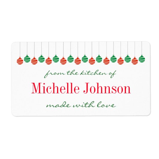 Kerstmis Uit de keuken van zelfgemaakte voedseleti Etiket (Voorkant)