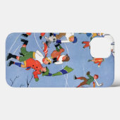 Kerstmis uit grootmoeders tijd, Kinderen schaatsen Case-Mate iPhone Case (Achterkant (horizontaal))