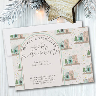 Kerstmis uit New House Village Apartement Moving Aankondiging