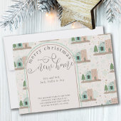 Kerstmis uit New House Village Apartement Moving Aankondiging