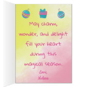 Kerstmis Unicorn Snowflakes en Wreate (Binnen (Rechts))