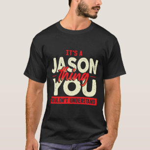 Kerstmis Vaders Dag Verjaardag Naam Jason T-shirt