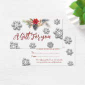 Kerstmis/vakantie botanische gift certificaat visitekaartje (Bureau)