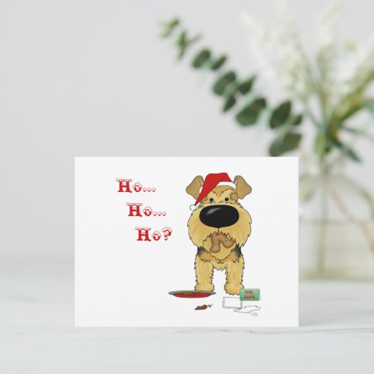 Kerstmis van Airedale Terrier Feestdagenkaart (Staand voorkant)