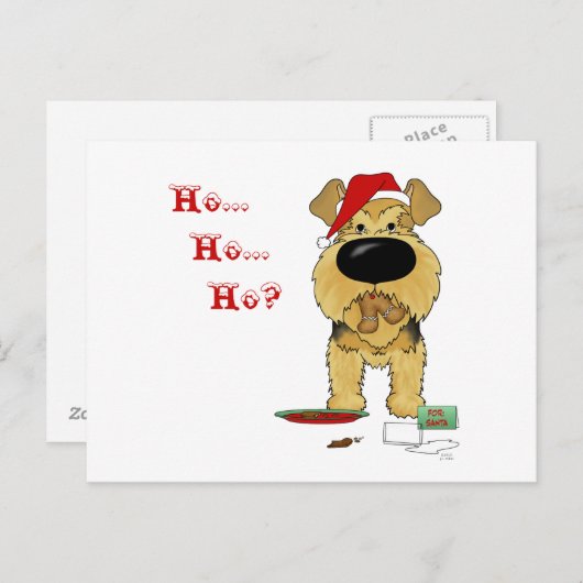 Kerstmis van Airedale Terrier Feestdagenkaart (Voorkant / Achterkant)
