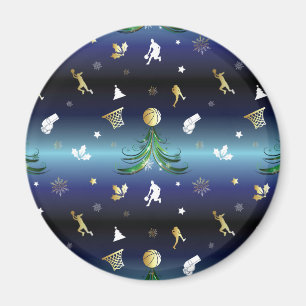 Kerstmis van Basketball Player Magneet