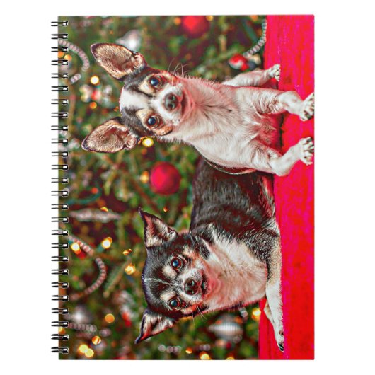 Kerstmis van Chihuahua Notitieboek (Voorkant)