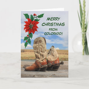 Kerstmis van Colorado Westerne Feestdagen Kaart