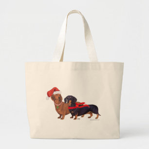 Kerstmis van Dachshonden Grote Tote Bag