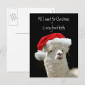 Kerstmis van de alpaca feestdagenkaart (Voorkant / Achterkant)