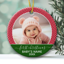 Kerstmis van de baby - rode polka stippen