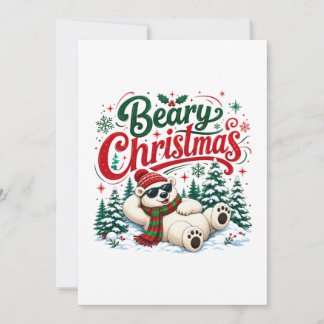 Kerstmis van de beer notitiekaartje