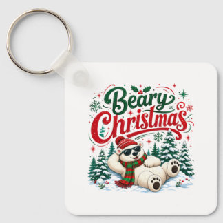 Kerstmis van de beer sleutelhanger