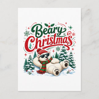 Kerstmis van de beer uitnodiging briefkaart