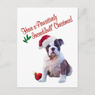 Kerstmis van de buldog wenst Briefkaart