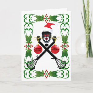 Kerstmis van de Cartoon van de lacrosse Feestdagen Kaart