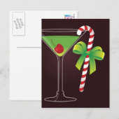 Kerstmis van de Cocktail van het Riet van het Feestdagenkaart (Voorkant / Achterkant)