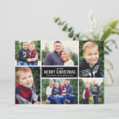 Kerstmis van de Collage van de foto | Grijze en Feestdagenkaart (Staand voorkant)