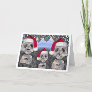 Kerstmis van de Familie van de panda Feestdagen Kaart