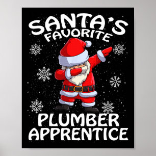 Kerstmis van de favoriete loodgietersleerling van poster
