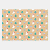 Kerstmis van de Japanse Spitz Dog - KamaHachi Inpakpapier Vel (Voorkant)