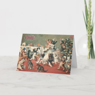Kerstmis van de kat feestdagen kaart