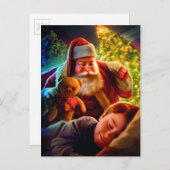 Kerstmis van de kerstman feestdagenkaart (Voorkant / Achterkant)