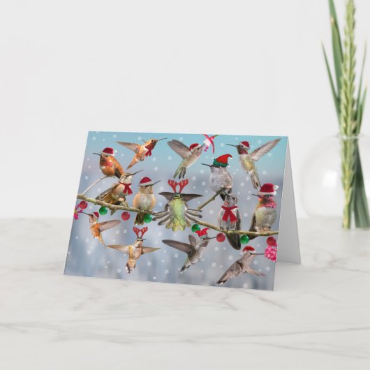 Kerstmis van de kolibrie feestdagen kaart (Voorkant)