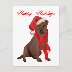 Kerstmis van de Labrador van de chocolade Feestdagenkaart
