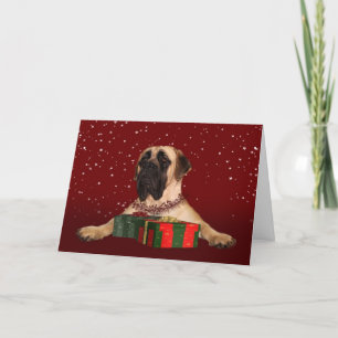 Kerstmis van de mastiff feestdagen kaart