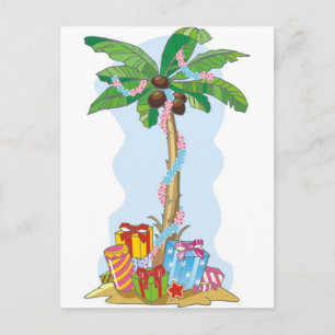 Kerstmis van de palm met giften feestdagenkaart