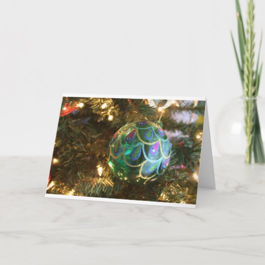 Kerstmis van de pauw feestdagen kaart (Voorkant)