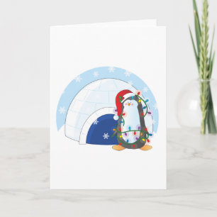 Kerstmis van de pinguïn feestdagen kaart