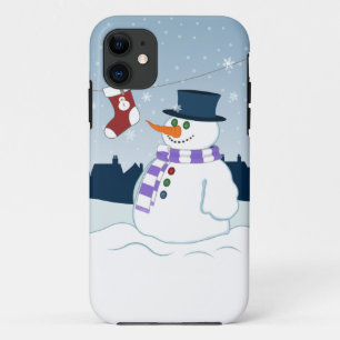 Kerstmis van de sneeuwman & van de Kous iPhone 11 Hoesje