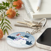 Kerstmis van de sneeuwman & van de Kous Sleutelhanger (Voorkant Rechts)