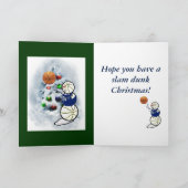 Kerstmis van de Sneeuwman van het basketbal Feestdagen Kaart (Binnen)