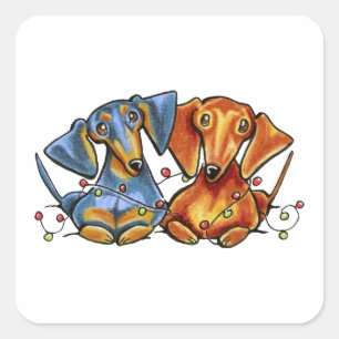 Kerstmis van de tekkel vierkante sticker