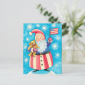Kerstmis van de V.S. de Kerstman Feestdagenkaart (Staand voorkant)