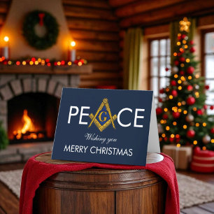 Kerstmis van de vrijmetselaar Vrijmetselaar Masoni Bedankkaart